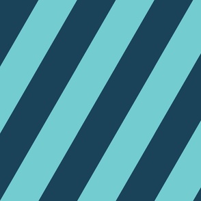 Navy Aqua Stripe || 3" diagonal blues