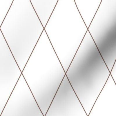 Simple Diamond Trellis Lines, Cocoa on White