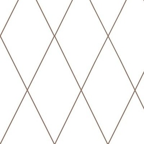 Simple Diamond Trellis Lines, Cocoa on White