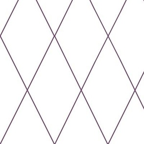 Simple Diamond Trellis Lines, Purple on White