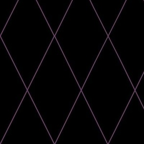 Simple Diamond Trellis Lines, Purple on Black