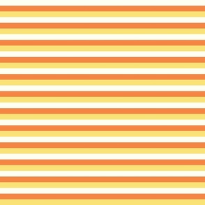 Small Horizontal Candy Corn Stripes in Orange, Yellow, and White for Halloween
