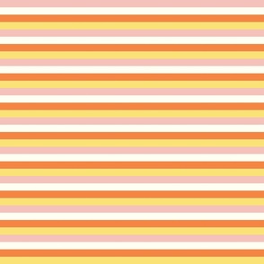 Small Horizontal Candy Corn Stripes in Orange, Yellow, and Pink for Halloween