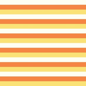 Medium Horizontal Candy Corn Stripes in Orange, Yellow, and White for Halloween
