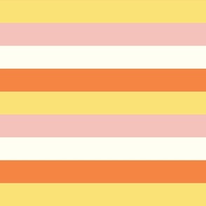 Large Horizontal Candy Corn Stripes in Orange, Yellow, and Pink for Halloween