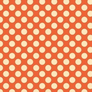 Retro Orange and Beige Polka Dot -Mini
