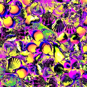 (XXXXL) Primarily Purple Seashells Galore - Digitally Manipulated and Colored Photograph
