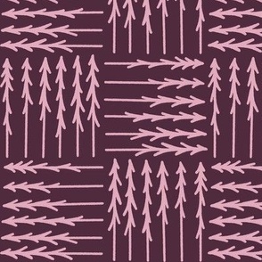Fun Checkered Pine Tree in Purple