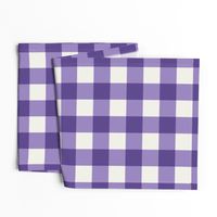 Lilac Purple Gingham Check Large Pattern - Classic Country Chic Fresh and Modern Design for Home Decor and Apparel