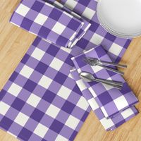 Lilac Purple Gingham Check Large Pattern - Classic Country Chic Fresh and Modern Design for Home Decor and Apparel