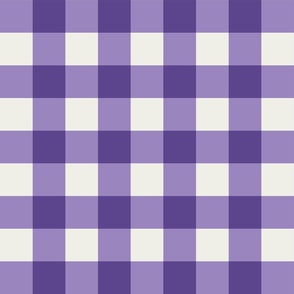 Lilac Purple Gingham Check Large Pattern - Classic Country Chic Fresh and Modern Design for Home Decor and Apparel