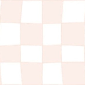 imperfect hand drawn light rose pink checkerboard on ivory cream white