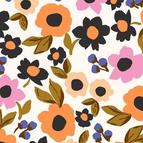 Retro floral in pumpkin pink-21