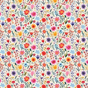 Alicia - Vibrant and cheerful Multicolored Floral Pattern