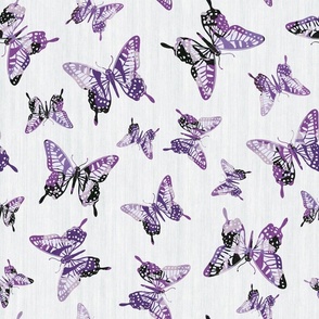 Butterflies - White, Purple