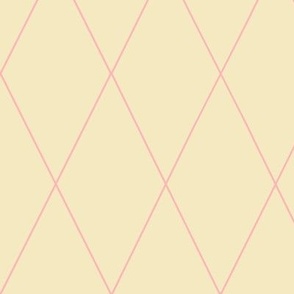 Simple Trellis Diamonds, Piglet Pink on Butter Yellow