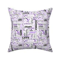 Gymnastics Words Fabric Purple