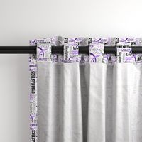 Gymnastics Words Fabric Purple