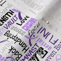 Gymnastics Words Fabric Purple