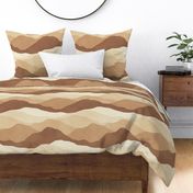 Abstract Waves Sand Dunes Landscape in Warm Earthy Brown and Sandy Beige (Large Scale)