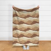 Abstract Waves Sand Dunes Landscape in Warm Earthy Brown and Sandy Beige (Large Scale)