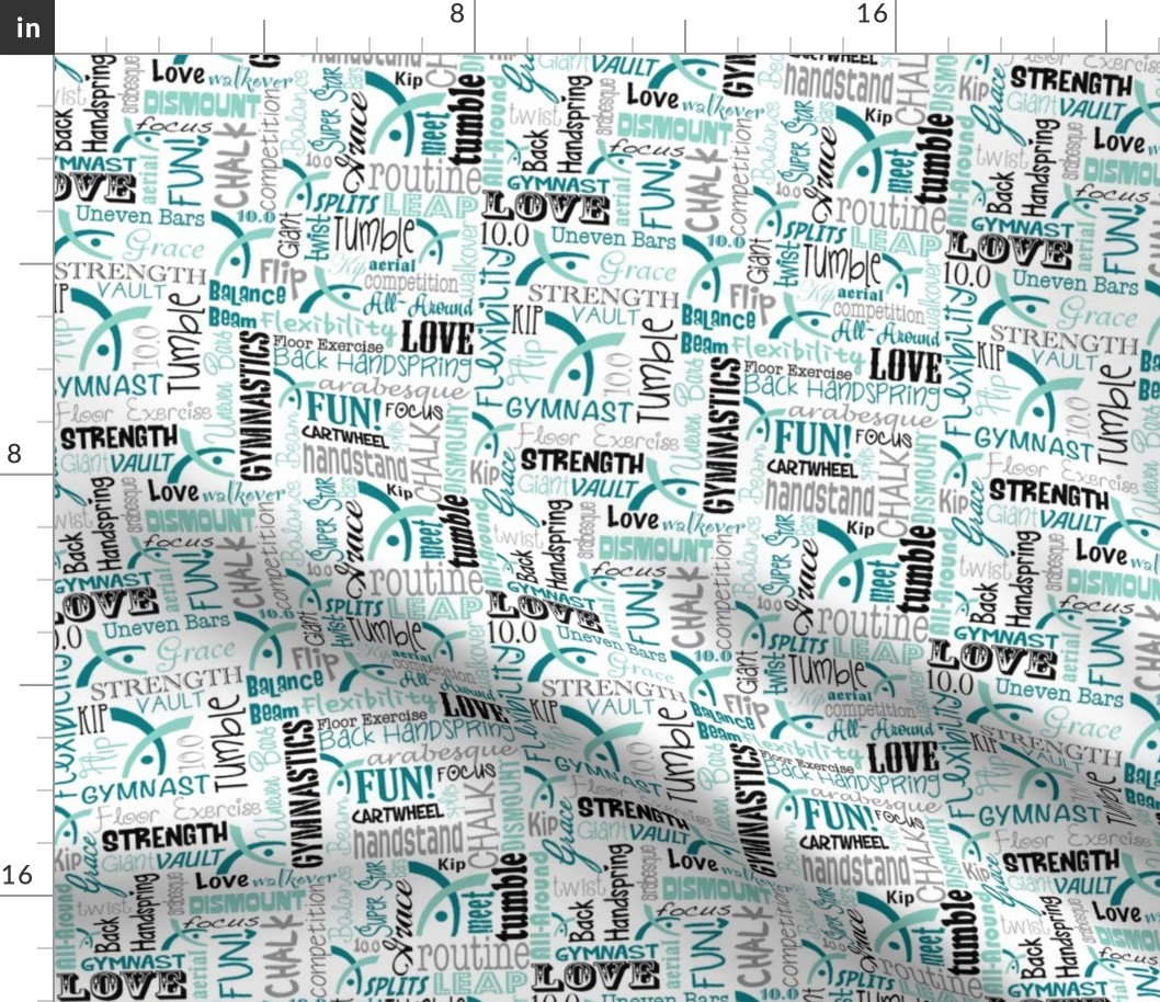 Gymnastics Fabric Teal