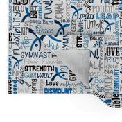 Gymnastics Fabric Navy Blue