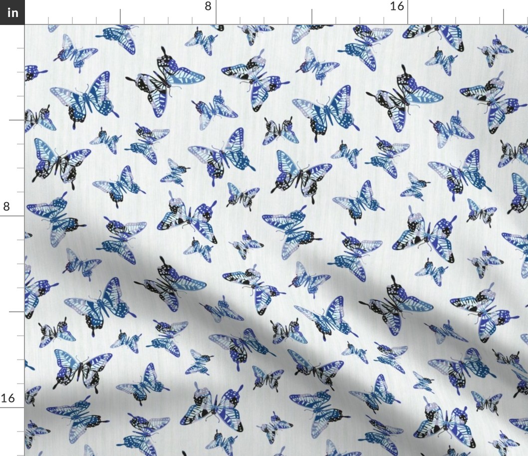 Butterflies - White, Blue, Small Scale