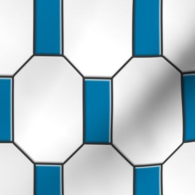 tile octagon white blue