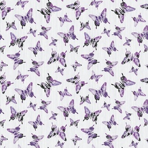 Butterflies - White, Purple, Small Scale