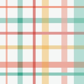 Plaid Peach and Mint Green LARGE SCALE