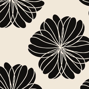 Bold Monochrome Flower Patter | Large Version