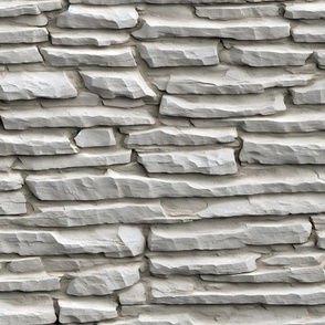 Stone Brick Wall, Natural Greige Gray Brown