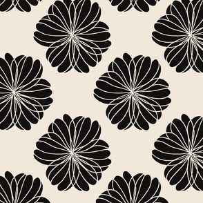 Bold monochrome flower pattern | Small Version