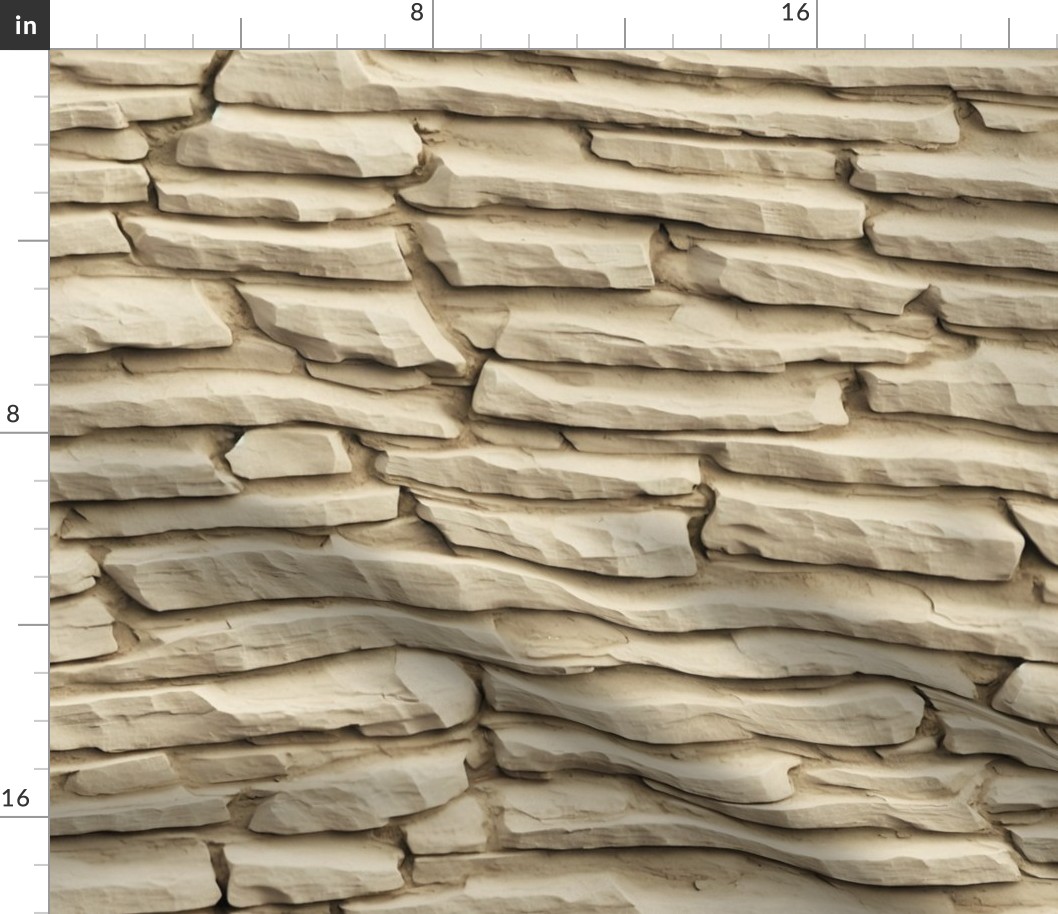 Stone Brick Wall, Natural Bright Sandstone