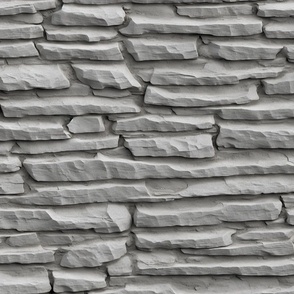 Stone Brick Wall, Natural Mid Grey