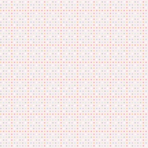 Flamestitch Dot 3 2 Inch ~ polka dots ~ pink ~ lilac ~ orange ~ blue ~ green ~ cream ~ kids room ~ bedroom wallpaper ~ kids apparel ~kids clothing ~ Kids clothes ~ girls clothing ~ feminine ~ white ~ plaid