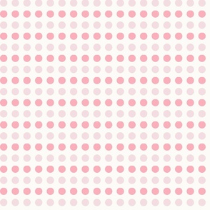 Flamestitch Dot 11 1 Inch ~ polka dots ~ pink ~ cream ~ kids room ~ bedroom wallpaper ~ kids apparel ~kids clothing ~ Kids clothes ~ girls clothing ~ feminine ~ white ~ stripes