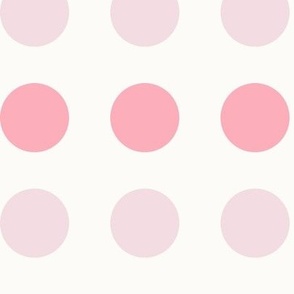 Flamestitch Dot 11 3 Inch ~ polka dots ~ pink ~ cream ~ kids room ~ bedroom wallpaper ~ kids apparel ~kids clothing ~ Kids clothes ~ girls clothing ~ feminine ~ white ~ stripes