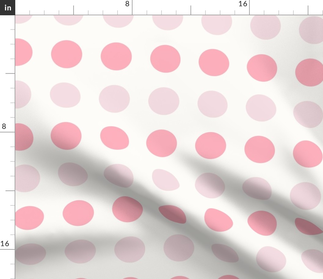 Flamestitch Dot 11 3 Inch ~ polka dots ~ pink ~ cream ~ kids room ~ bedroom wallpaper ~ kids apparel ~kids clothing ~ Kids clothes ~ girls clothing ~ feminine ~ white ~ stripes