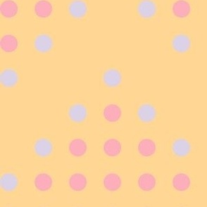 Flamestitch Dot 6 6 Inch ~ polka dots ~ pink ~ lilac ~ yellow ~ cream ~ kids room ~ bedroom wallpaper ~ kids apparel ~kids clothing ~ Kids clothes ~ girls clothing ~ feminine ~ white ~ chevron