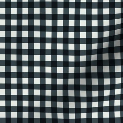 Small  3/4" black and white gingham