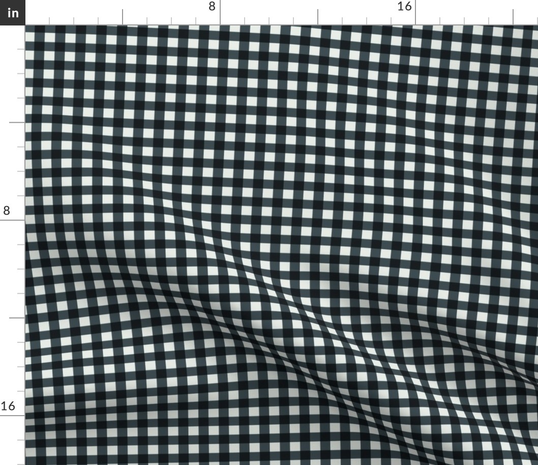 Small  3/4" black and white gingham