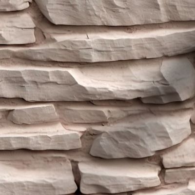 Natural Stone Brick Wall, Pinkish Beige