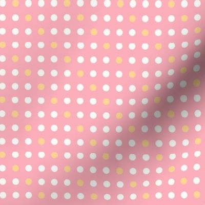 Flamestitch Dot 13 2 Inch ~ polka dots ~ pink, white, orange ~ diagonal ~ kids room ~ bedroom wallpaper ~ kids apparel ~kids clothing ~ Kids clothes ~ girls clothing ~ feminine