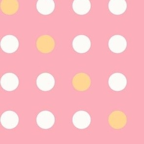 Flamestitch Dot 13 6 Inch ~ polka dots ~ pink, white, orange ~ diagonal ~ kids room ~ bedroom wallpaper ~ kids apparel ~kids clothing ~ Kids clothes ~ girls clothing ~ feminine