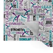 Gymnastics Words Purple & Teal