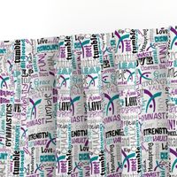 Gymnastics Words Purple & Teal