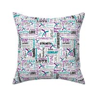 Gymnastics Words Purple & Teal