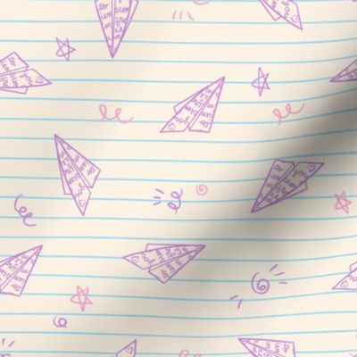 paper airplanes purple